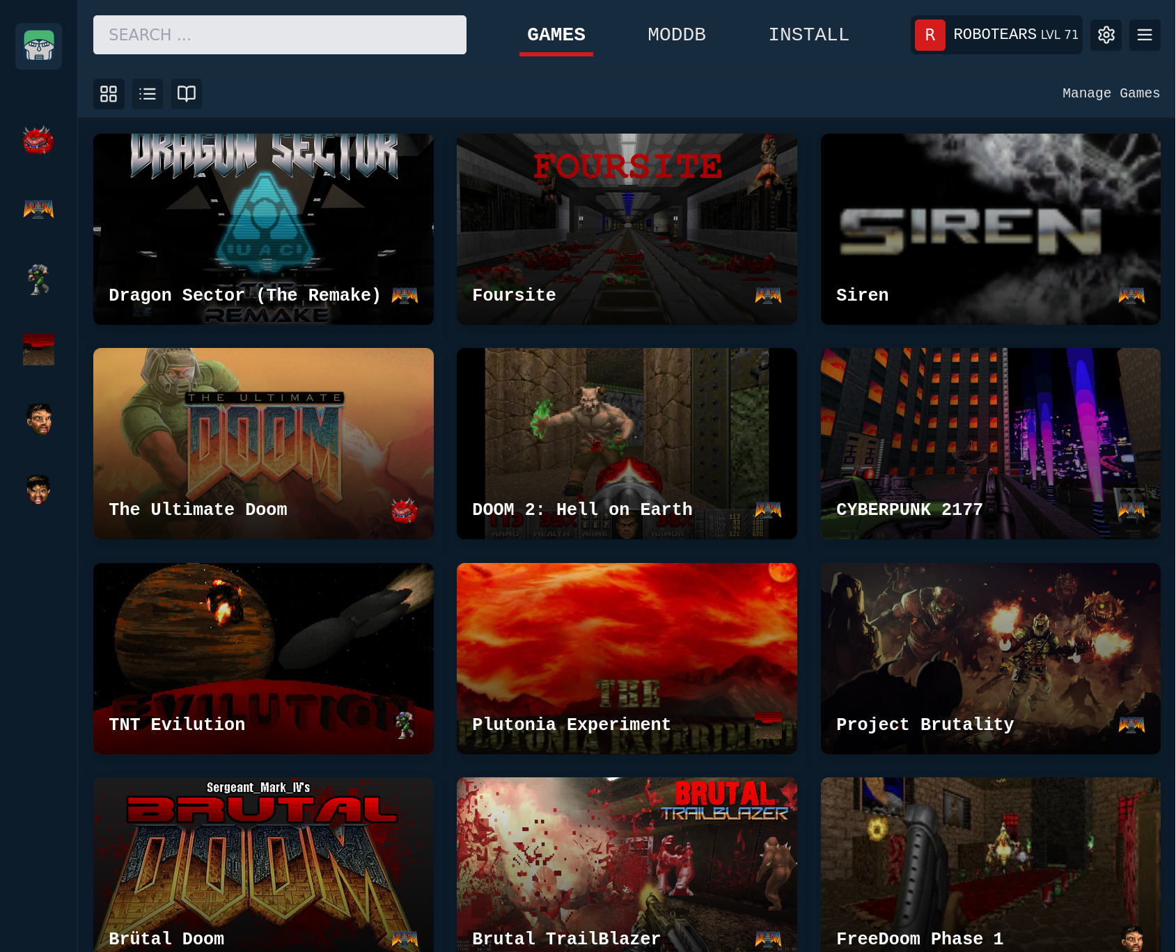 Doom Mod Launcher Screenshot